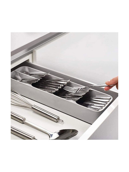 Plastic Drawer Cutlery Tray 39.5x11x5cm White