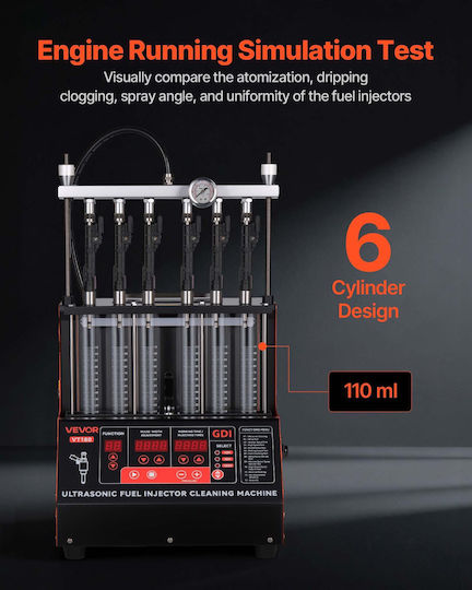 Vevor Injector Cleaning Machine 9 Test Functions Ultrasonic 6-Cylinder 28khz Adjustable 12v 70v 120v Cars & Motorcycles Csbpyzqxj6g1pal6a001v2