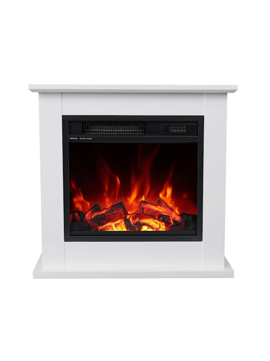 Hitense Floor Electric Fireplace 1350W 64.5x23.5cm White
