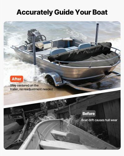Boat Trailer Guides Vevor Guides Height 1016 Mm/1219 Mm 2 Pieces High Hardness Steel Adjustable Guides Pvc Tubes Ski Boats Compact Fishing Boats Small Sailboats