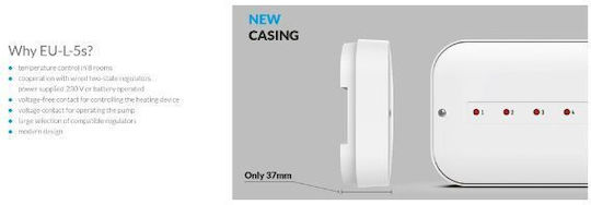 Controller Eu-l-5s Μπάρα Ελέγχου Ενδοδαπέδιο Σύστημα Θέρμανσης Δροσισμού Tech