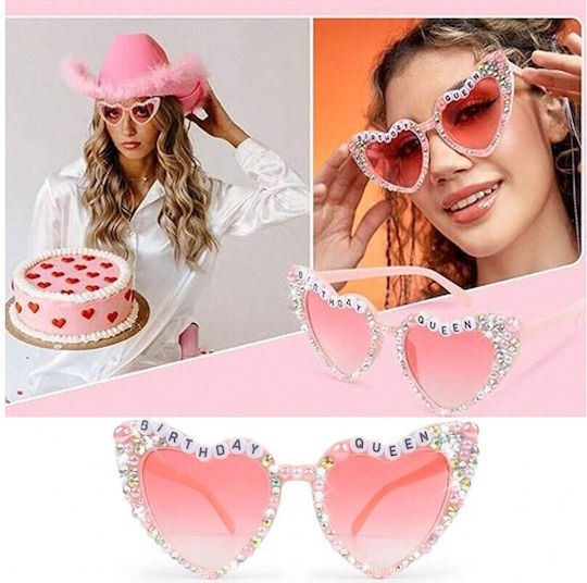 Ochelari Decorativi Alista Home Zi De Naștere Regină Model Diamante Aniversări Fabricat Buc 15.3 X 5.7 X 14.5 Cm Roz