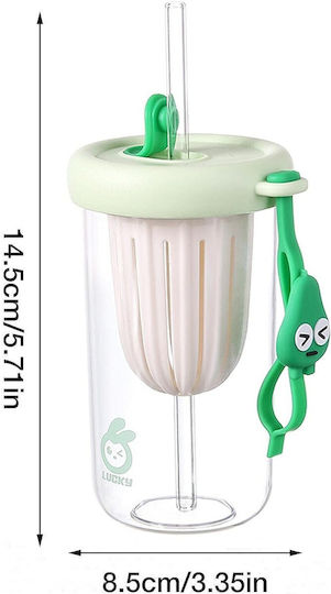 Alista Home Sticlă Pentru Copii Din Plastic Cu Pai Verde 500ml