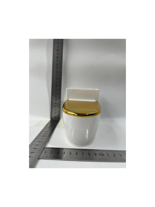 Cenușare Creativă Formă Toaletă Capac Auriu Material Oțel Inoxidabil Abs 12.5 X 9.8 X 8.4 Cm Adeziv Montare Independentă Baie Cameră Bucătărie Balcon Auriu