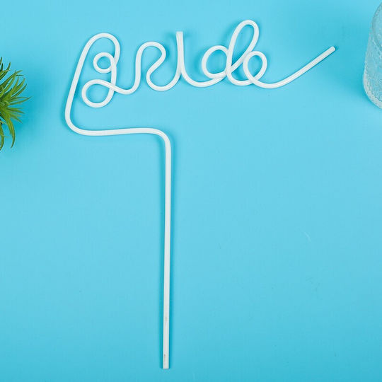 Plastic Straw Alista Home Bride Model Wedding Theme Diameter 0.5 Cm White