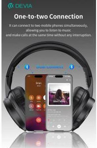 Devia JH-820 Lite1 Wireless Bluetooth Over Ear Headphones With 10 Hours Playing Time Orange
