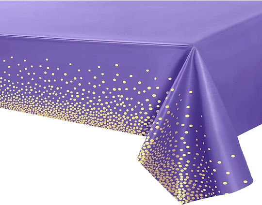 Husă De Masă Alista Home Din Peva Auriu Cu Buline Imprimat 137 X 274 Cm Rezistentă La Apă Și Pete Curățare Rapidă Mov