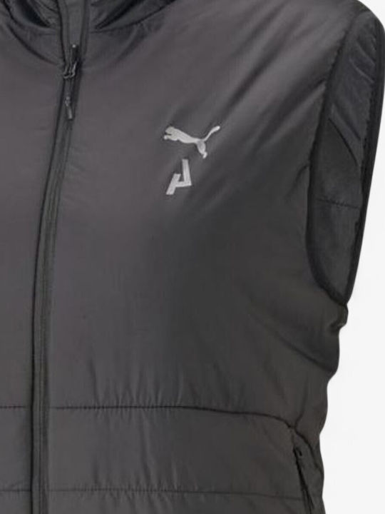 Дамско Безръкаво Puffer Якето Двулицево За Зима Черно