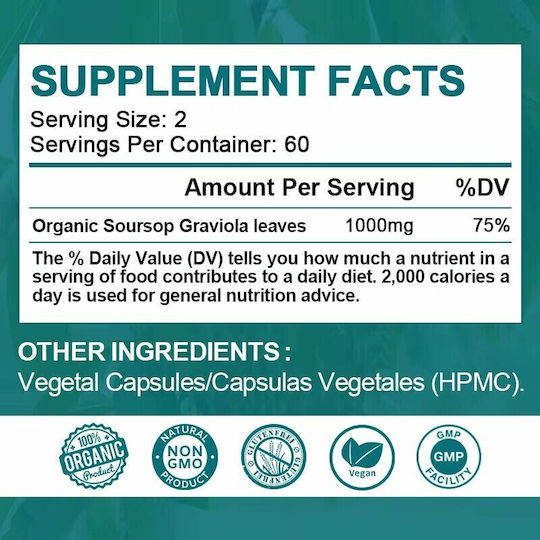 Alliwise Soursop Graviola 500mg 60 κάψουλες
