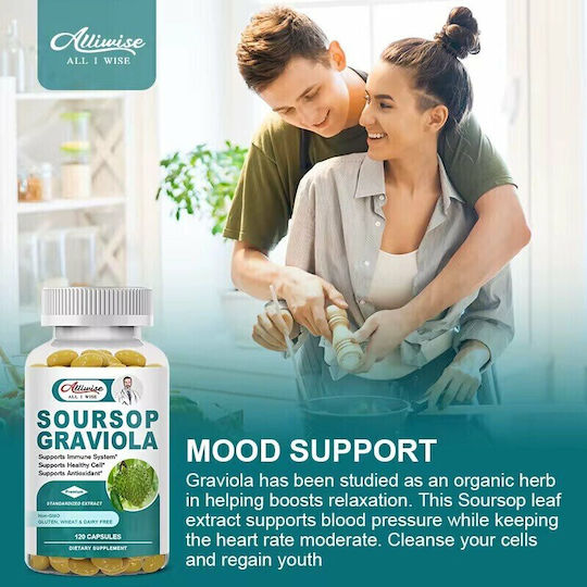 Alliwise Soursop Graviola 500mg 60 κάψουλες