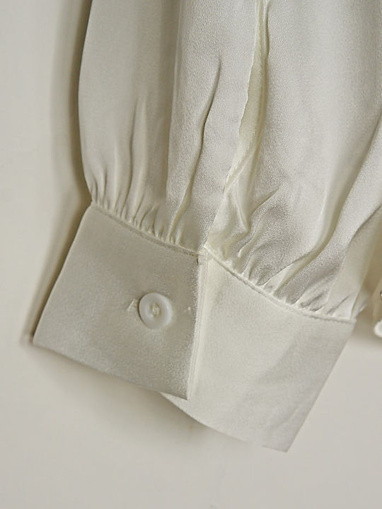 Bluza Damă Satin Alb