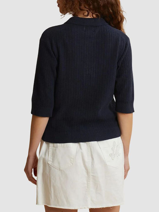 Women's Cotton Sweater Navy Blue