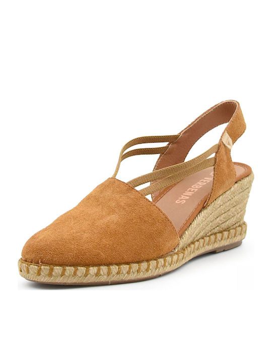 Leather Women's Espadrilles In Brown Colour