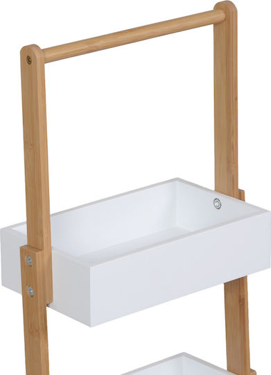 Pakketo Arvy Επιδαπέδια Ραφιέρα Μπάνιου Ξύλινη 32x20x75.5cm Λευκή
