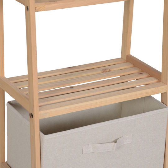 Pakketo Wolen Boden Badezimmerregal Hölzernes 42x27.5x139cm Beiges