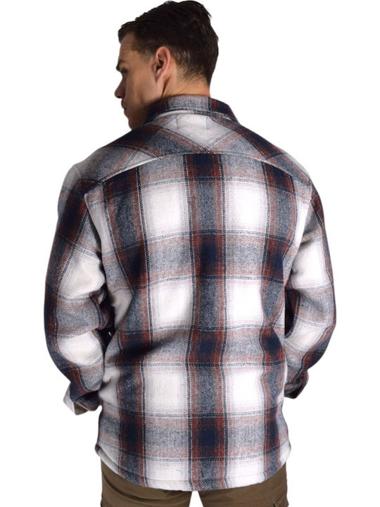 Langärmeliges Overshirt in normaler Passform in Ziegelrot