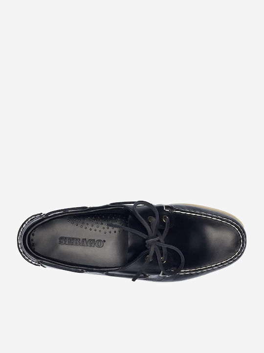 Portland Leather Men's Boat Shoes in Blue Colour