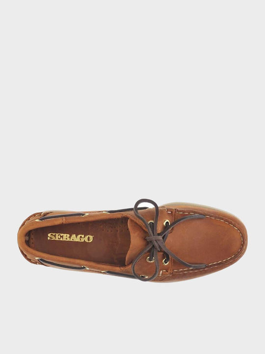 Portland Leather Men's Boat Shoes in Brown Colour