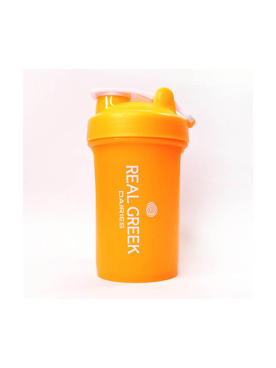 Real Greek Dairies Shaker Πρωτεΐνης 500ml Πλαστικό Πορτοκαλί