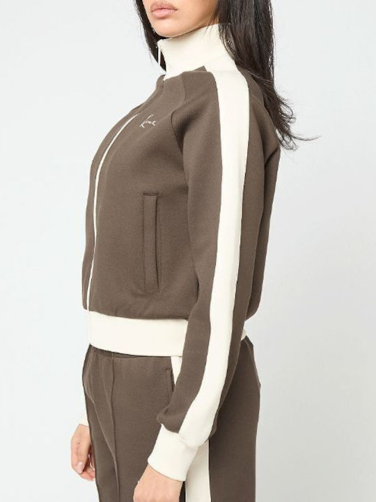 Signature Women's Sweatshirt Cardigan Brown