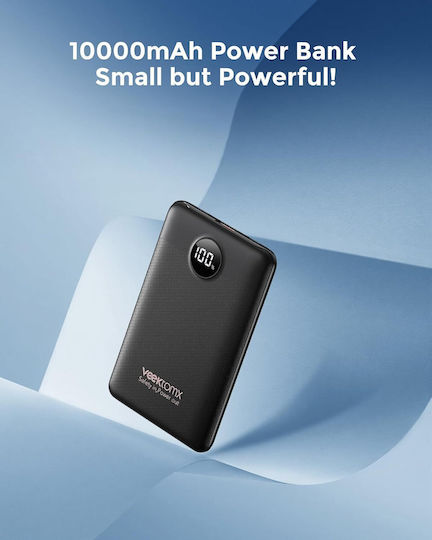 Veektomx VT103 Power Bank 10000mAh 22.5W με Θύρα USB-A και Θύρα USB-C Schnellladung Μαύρο