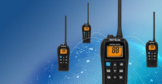 Retevis RM22 Kabelloser CB- und Zwei-Wege-Funkgerät VHF Marine 6W mit Monochrom-Display