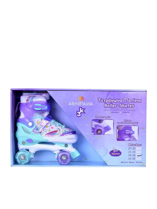 Αθλοπαιδιά Inline Αυξομειούμενα Rollers Τιρκουάζ Παιδικά