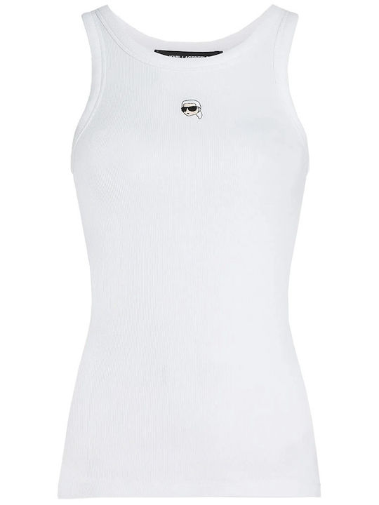 Logo Logo Women's Cotton Sleeveless White Blouse