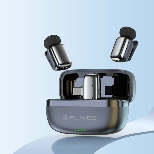Blavec LMMK03-S Set Microfon Lavalier Wireless Clip On pentru Cameră în Culoare Argintie