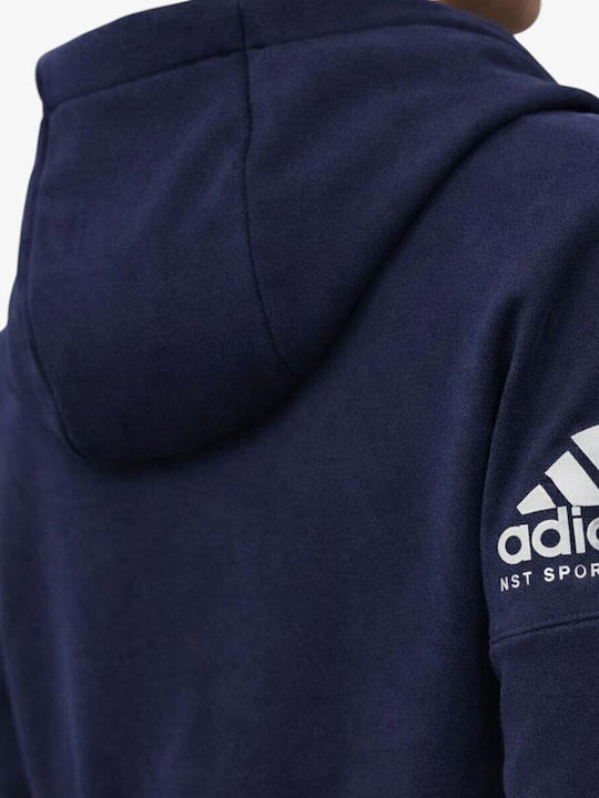 Kids Sweatshirt Cardigan with Blue Hood