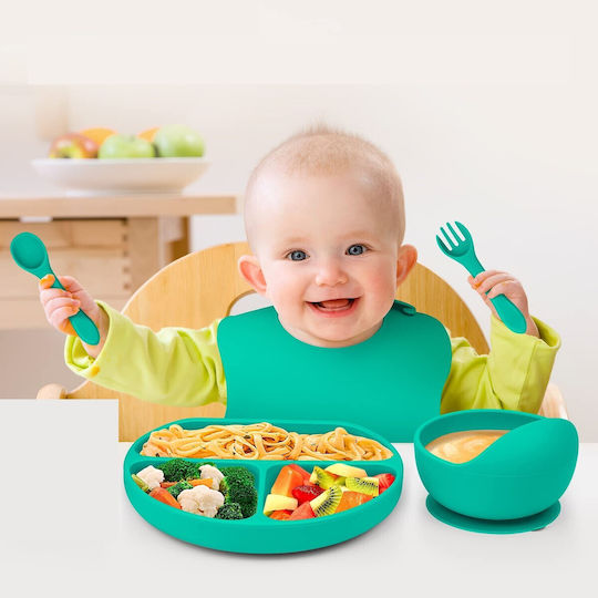 Alista Home Alista Home Baby- und Kinder-Essgeschirr aus Silikon Grünes 5er-Pack