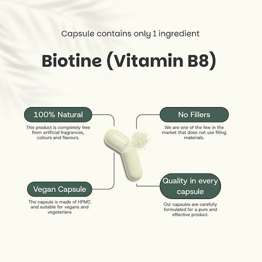 Cupplement Biotin Βιταμίνη για τα Μαλλιά, τo Δέρμα & τα Νύχια Energy 60 κάψουλες