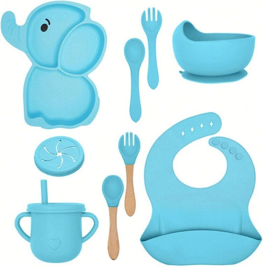 Alista Home Set De Masă Din Silicon Cu Bază Antiderapantă Gri 6 Piese Pentru 6+ Luni
