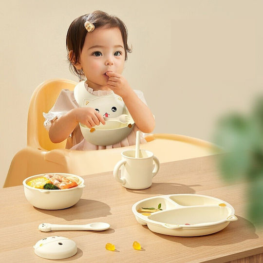Alista Home Set De Masă Din Silicon Bej 6 Piese Pentru 12+ Luni