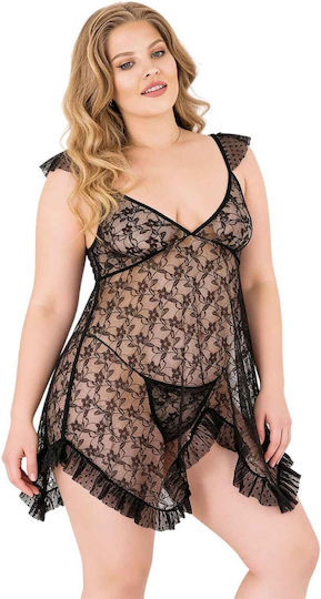 Γυναικειο Sexy Babydoll Σετ Plus Size 226 Primoda 3021 002 Μαυρο