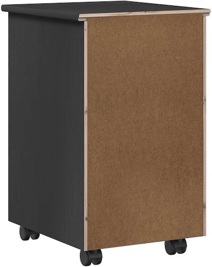 Office Storage Drawer from Solid Wood with Wheels Grey 34x39x56cm