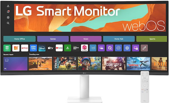 LG 34U601SA-W Ultrawide VA HDR Curved Smart Monitor 34" QHD 3440x1440 με Χρόνο Απόκρισης 5ms GTG
