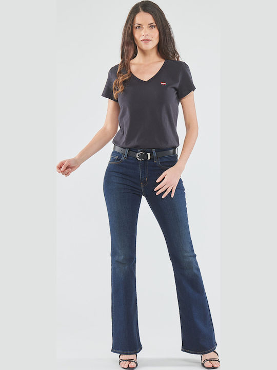 726 Hoch tailliert Damenjeans Schlaghose