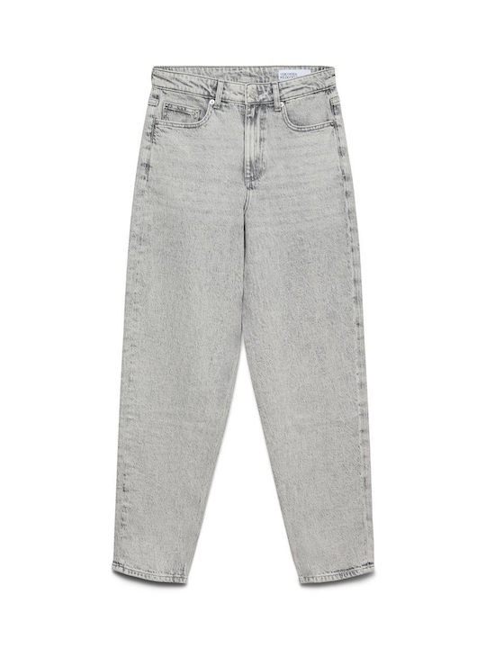 Hoch tailliert Damenjeans in Mom-Passform Gray