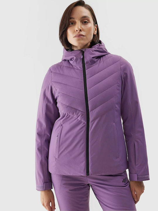4F 4FAW23TJACF122-50S Γυναικείο Μπουφάν για Σκι & Snowboard Μωβ
