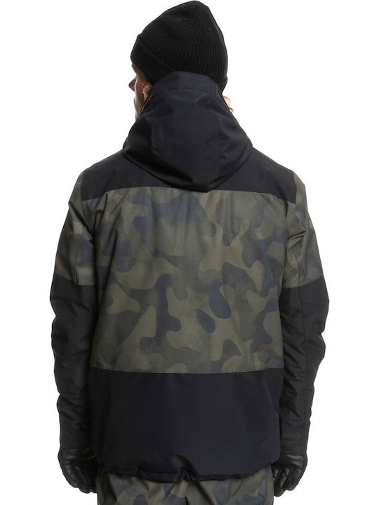 Quiksilver Mission Printed Block EQYTJ03339-KVJ2 Ανδρικό Μπουφάν για Σκι & Snowboard True Black/Fade Out Camo