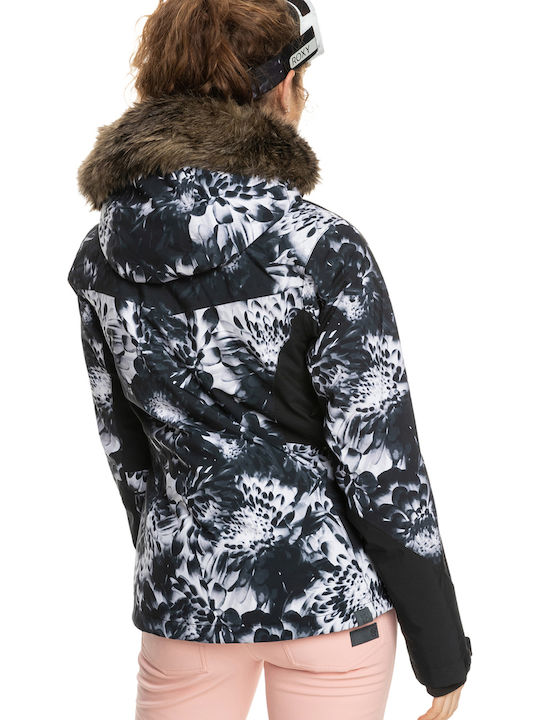 Roxy Jet Ski Premium ERJTJ03375-KVJ2 Γυναικείο Μπουφάν για Σκι & Snowboard True Black Future Flower