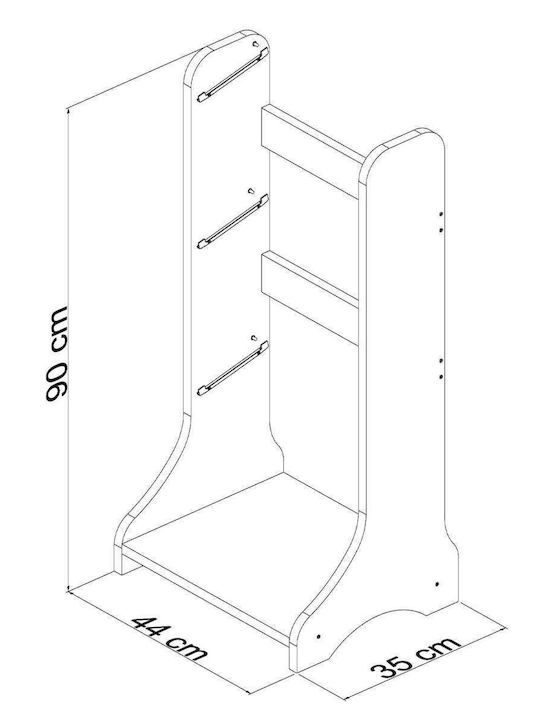 Freebox Spielzeug Aufbewahrungssystem aus Holz Weiß 44x35x90cm 1Stück