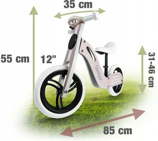 Kids Balance Bike Ricokids RC-619 with chalk disc for drawing Pink