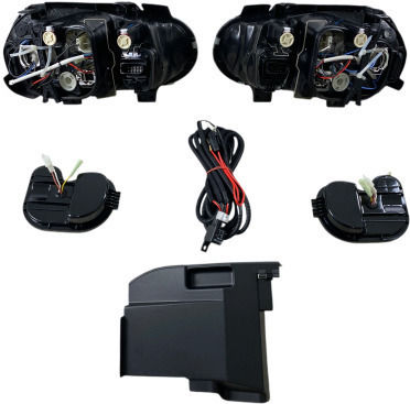 Front Headlights Vw Golf Iv R32 Angel Eyes Black Without H7 Bulbs Set 2pcs