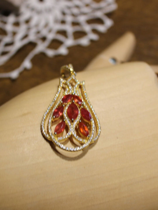 Silver Pendant Natural Cubic Zirconia Sapphires 925 2