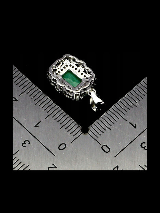 Delicate Elegant Silver Pendant Natural Beryl Zirconia 925 Delicate Elegant Silver Pendant Natural Beryl Zirconia 925
