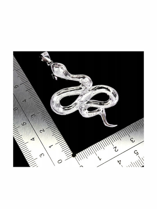 Elegant Silver Pendant Natural Marcasite Snake 925