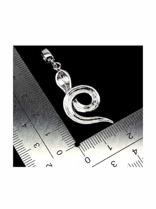 925 Silver Pendant Elegant Enamel Natural Marcasite Snake