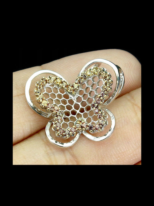 Silver Butterfly Pendant Natural Sapphires Songea